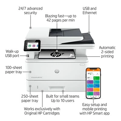 HP LaserJet Pro MFP 4101fdne Black & White Printer, HP+ Smart Office, Fax, bonus 3 months Instant Ink (2Z618E#BGJ) Printers HP LaserJet Pro MFP 4101fdne Black & White Printer, HP+ Smart Office, Fax, Bonus 3 Months Instant Ink (2Z618E#BGJ) -Avery shop 799D60C4 848C 4752 A4588B558E691332 s7