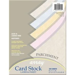 Card Stock Array 65 Lb. Cardstock Paper, 8.5" X 11", Assorted Colors, 100 Sheets/Pack (101235)