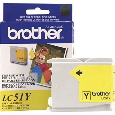 Brother LC51Y Yellow Standard Yield Ink Cartridge Brother LC51Y Yellow Standard Yield Ink Cartridge -Avery shop s0141400 s7