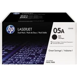HP 05A Black Standard Yield Toner Cartridge, 2/Pack (CE505D)