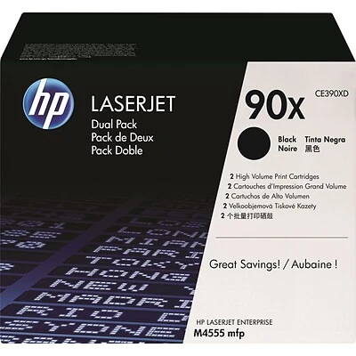 HP 90X Black High Yield Toner Cartridge, 2/Pack (CE390XD) HP 90X Black High Yield Toner Cartridge, 2/Pack (CE390XD) -Avery shop s0478286 s7