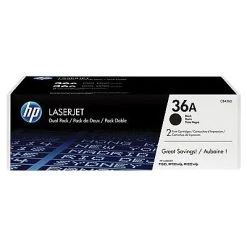 HP 36A Black Standard Yield Toner Cartridge, 2/Pack (CB436D)