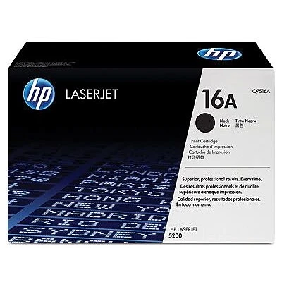 HP 16A Black Standard Yield Toner Cartridge (Q7516A) 3 HP 16A Black Standard Yield Toner Cartridge (Q7516A)