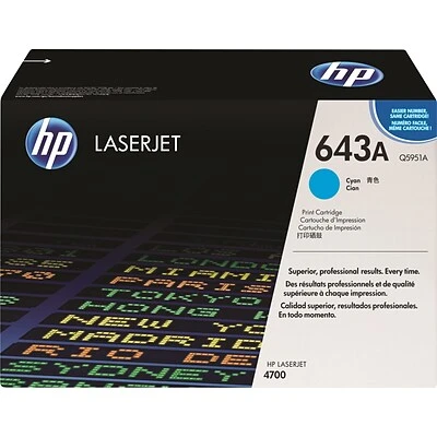 HP 643A Cyan Standard Yield Toner Cartridge (Q5951A) HP 643A Cyan Standard Yield Toner Cartridge (Q5951A) -Avery shop s0645722 s7