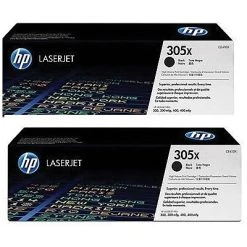 HP 305X Black High Yield Toner Cartridge, 2/Pack (CE410XD)