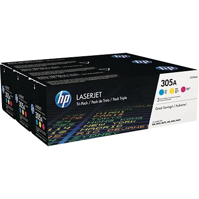 HP 305A Cyan/Magenta/Yellow Standard Yield Toner Cartridge, 3/Pack (CF370AM) HP 305A Cyan/Magenta/Yellow Standard Yield Toner Cartridge, 3/Pack (CF370AM) -Avery shop s0761107 s7