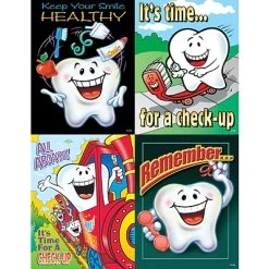 Medical Arts Press Dental Assorted Laser Postcards Dental Assorted Postcards; For Laser Printer; Smile Team™ Tooth Guy, 100/Pk