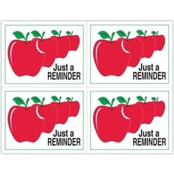 Medical Arts Press Medical Laser Postcards Graphic Image Postcards; For Laser Printer; Apples, "Just A Reminder", 100/Pk