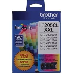 Brother LC2053PKS Cyan/Magenta/Yellow Extra High Yield Ink Cartridge, 3/Pack