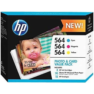HP 564 Cyan/Magenta/Yellow Standard Yield Ink Cartridge, 3/Pack (J2X80AN#140) HP 564 Cyan/Magenta/Yellow Standard Yield Ink Cartridge, 3/Pack (J2X80AN#140) -Avery shop s0897877 s7