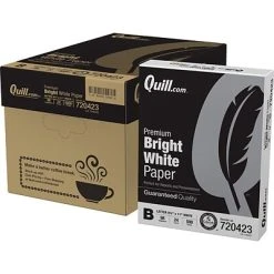 Quill Brand® 24lb. Laser Paper Quill Brand® 8.5" X 11" Laser & Inkjet Print Paper, 24 Lbs., 98 Brightness, 500 Sheets/Ream, 10 Reams/Carton (720423CT)
