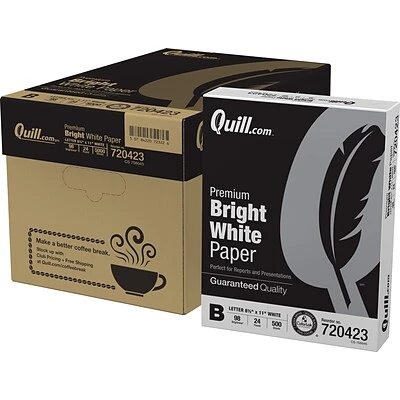 Quill Brand® 24lb. Laser Paper Quill Brand® 8.5" X 11" Laser & Inkjet Print Paper, 24 Lbs., 98 Brightness, 500 Sheets/Ream, 10 Reams/Carton (720423CT) 3 Quill Brand® 24lb. Laser Paper Quill Brand® 8.5" X 11" Laser & Inkjet Print Paper, 24 Lbs., 98 Brightness, 500 Sheets/Ream, 10 Reams/Carton (720423CT)