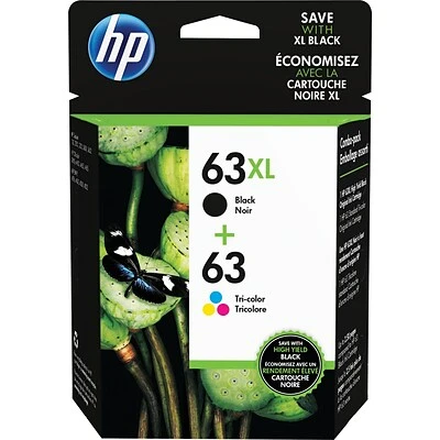 HP 63XL/63 Black High Yield and Tri-Color Standard Yield Ink Cartridge, 2/Pack (L0R48AN#140) HP 63XL/63 Black High Yield And Tri-Color Standard Yield Ink Cartridge, 2/Pack (L0R48AN#140) -Avery shop s0970399 s7
