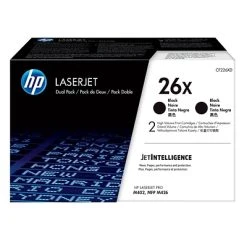 HP 26X Black High Yield Toner Cartridge, 2/Pack (CF226XD)