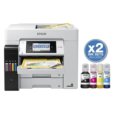 Epson EcoTank® Pro ET-5880 Wireless All-in-One Cartridge-Free SuperTank Office Printer with PCL/Postscript Support Printers Epson EcoTank® Pro ET-5880 Wireless All-in-One Cartridge-Free SuperTank Office Printer With PCL/Postscript Support -Avery shop s1179155 s7