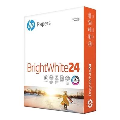 Copy & Printer Paper HP BrightWhite24 8.5" X 11" Color Copy Paper, 24 Lbs., 100 Brightness, 500 Sheets/Ream (HPB1124) 2 Copy & Printer Paper HP BrightWhite24 8.5" X 11" Color Copy Paper, 24 Lbs., 100 Brightness, 500 Sheets/Ream (HPB1124)