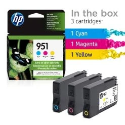 HP 951 Cyan/Magenta/Yellow Standard Yield Ink Cartridge, 3/Pack (CR314FN#140) 4 HP 951 Cyan/Magenta/Yellow Standard Yield Ink Cartridge, 3/Pack (CR314FN#140) -Avery shop s1196168 s7