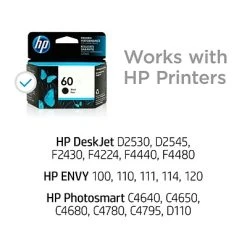 HP 60 Black Standard Yield Ink Cartridge (CC640WN#140) 3 HP 60 Black Standard Yield Ink Cartridge (CC640WN#140) -Avery shop s1196446 s7