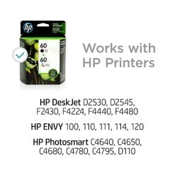 HP 60 Black/Tri-Color Standard Yield Ink Cartridge, 2/Pack (N9H63FN#140) -Avery shop s1196449 s7