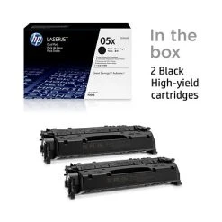 HP 05X Black High Yield Toner Cartridge, 2/Pack (CE505XD) -Avery shop s1200314 s7