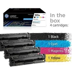 HP 201A Black/Cyan/Magenta/Yellow Standard Yield Toner Cartridge, 4/Pack (CF400AQ1) 4 HP 201A Black/Cyan/Magenta/Yellow Standard Yield Toner Cartridge, 4/Pack (CF400AQ1) -Avery shop s1200338 s7