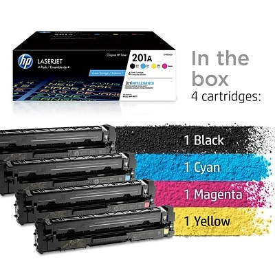 HP 201A Black/Cyan/Magenta/Yellow Standard Yield Toner Cartridge, 4/Pack (CF400AQ1) HP 201A Black/Cyan/Magenta/Yellow Standard Yield Toner Cartridge, 4/Pack (CF400AQ1) -Avery shop s1200338 s7