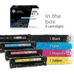 HP 305A Black/Cyan/Magenta/Yellow Standard Yield Toner Cartridge, 4/Pack -Avery shop s1200364 s7