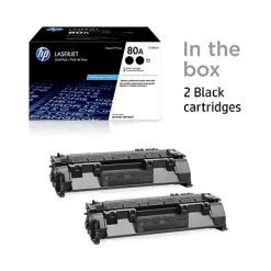 HP 80A Black Standard Yield Toner Cartridge, 2/Pack (CF280AD1) -Avery shop s1204860 s7