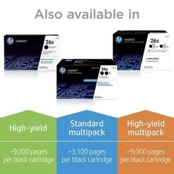 HP 26A Black Standard Yield Toner Cartridge (CF226A) -Avery shop s1204869 s7