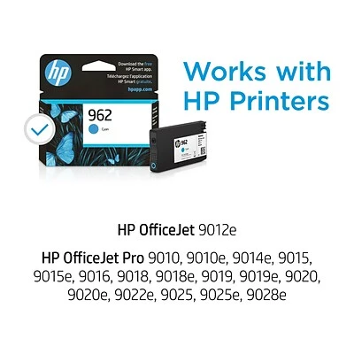 HP 962 Cyan Standard Yield Ink Cartridge (3HZ96AN#140) HP 962 Cyan Standard Yield Ink Cartridge (3HZ96AN#140) -Avery shop s1208087 s7