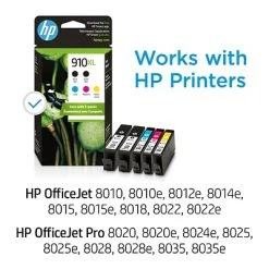 HP 910XL Black/Cyan/Magenta/Yellow High Yield Ink Cartridges, 5/Pack (6ZA558AN) -Avery shop s1208093 s7
