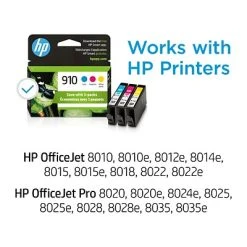 HP 910 Cyan/Magenta/Yellow Standard Yield Ink Cartridge, 3/Pack (3YN97AN#140) -Avery shop s1208106 s7