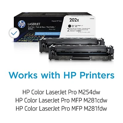 HP 202X Black High Yield Toner Cartridge, 2/Pack (CF500XD) HP 202X Black High Yield Toner Cartridge, 2/Pack (CF500XD) -Avery shop s1228095 s7