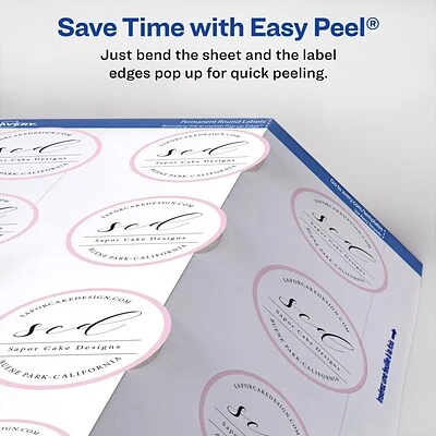 Avery Printable Laser/Inkjet Round Labels with Sure Feed, 2" Diameter, Glossy White, 120/Pack (22807) Avery Printable Laser/Inkjet Round Labels With Sure Feed, 2" Diameter, Glossy White, 120/Pack (22807) -Avery shop sp114004404 s7