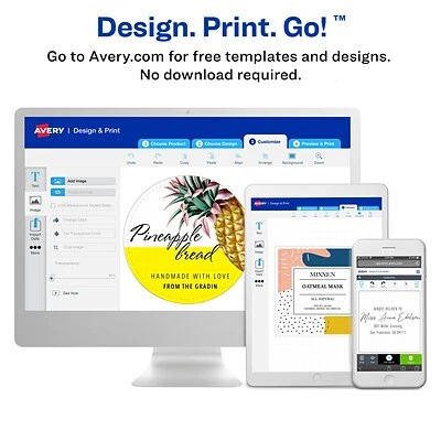 Avery Printable Laser/Inkjet Round Labels with Sure Feed, 2" Diameter, Glossy White, 120/Pack (22807) Avery Printable Laser/Inkjet Round Labels With Sure Feed, 2" Diameter, Glossy White, 120/Pack (22807) -Avery shop sp114004405 s7