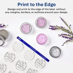 Avery Printable Laser/Inkjet Round Labels With Sure Feed, 2" Diameter, Glossy Clear, 120 Labels Per Pack (22825) -Avery shop sp114004486 s7