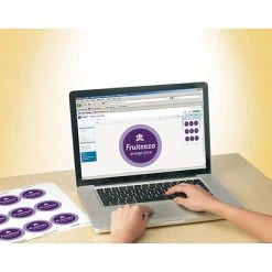 Avery Printable Waterproof Round Labels With Sure Feed, 2.5" Diameter, White, 72 Customizable Labels/Pack (22856) 10 Avery Printable Waterproof Round Labels With Sure Feed, 2.5" Diameter, White, 72 Customizable Labels/Pack (22856) -Avery shop sp114004560 s7