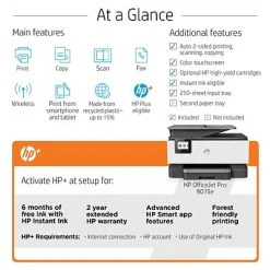 Printers HP OfficeJet Pro 9015e Wireless Color All-in-One Printer Includes 6 Months Of FREE Ink With HP+ (1G5L3A) -Avery shop sp124115090 s7