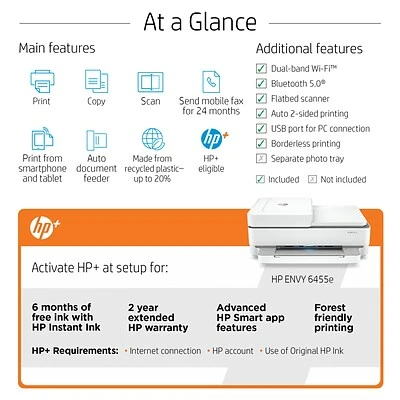 HP ENVY 6455e Wireless Color All-in-One Printer Includes 6 months of FREE Ink with HP+ (223R1A) Printers HP ENVY 6455e Wireless Color All-in-One Printer Includes 6 Months Of FREE Ink With HP+ (223R1A) -Avery shop sp126566189 s7