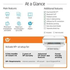 Printers HP ENVY 6055e Wireless Color All-in-One Printer Includes 6 Months Of FREE Ink With HP+ (223N1A) -Avery shop sp126566326 s7