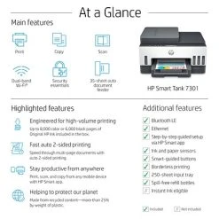 Printers HP Smart Tank 7301 Wireless All-in-One Cartridge-free Ink Tank Inkjet Printer, Up To 2 Years Of Ink Included (28B70A) -Avery shop sp145004003 s7