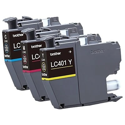 Brother LC401 Cyan/Magenta/Yellow Standard Yield Ink Cartridges, 3/Pack (LC4013PKS) 3 Brother LC401 Cyan/Magenta/Yellow Standard Yield Ink Cartridges, 3/Pack (LC4013PKS)
