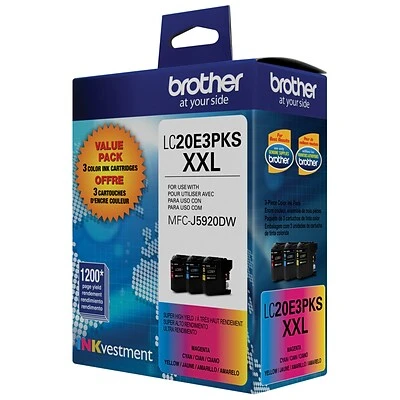 Brother LC20E3PKS Cyan/Magenta/Yellow Extra High Yield Ink Cartridge, 3/Pack (LC20E3PKS) Brother LC20E3PKS Cyan/Magenta/Yellow Extra High Yield Ink Cartridge, 3/Pack (LC20E3PKS) -Avery shop sp163289180 s7