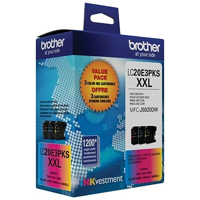 Brother LC20E3PKS Cyan/Magenta/Yellow Extra High Yield Ink Cartridge, 3/Pack (LC20E3PKS) Brother LC20E3PKS Cyan/Magenta/Yellow Extra High Yield Ink Cartridge, 3/Pack (LC20E3PKS) -Avery shop sp163289181 s7
