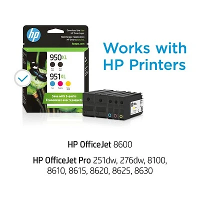 HP 950XL/951XL Black/Cyan/Magenta/Yellow High Yield Ink Cartridge, 5/Pack (F6V12FN#140) HP 950XL/951XL Black/Cyan/Magenta/Yellow High Yield Ink Cartridge, 5/Pack (F6V12FN#140) -Avery shop sp164136816 s7