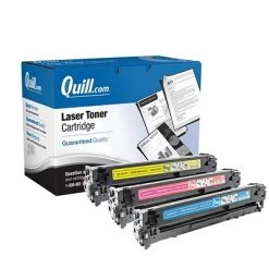 Quill Brand® Remanufactured Cyan/Magenta/Yellow Standard Yield Toner Cartridge Replacement For HP 128A (CF371AM), 3/Pack