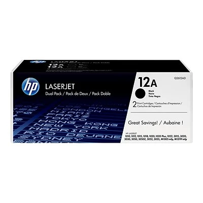 HP 12A Black Standard Yield Toner Cartridge, 2/Pack (Q2612D) HP 12A Black Standard Yield Toner Cartridge, 2/Pack (Q2612D) -Avery shop sp40318060 s7