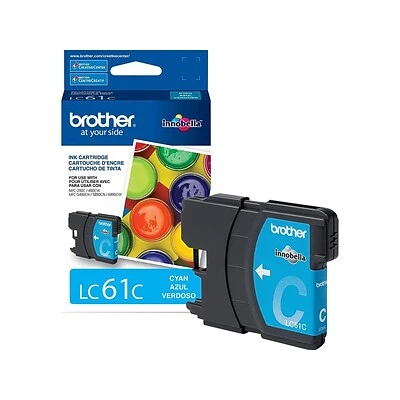 Brother LC61C Cyan Standard Yield Ink Cartridge 3 Brother LC61C Cyan Standard Yield Ink Cartridge