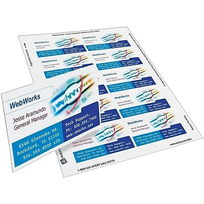 Avery® Business Cards For Inkjet Printers Avery Clean Edge Inkjet Business Cards, 3.5"W X 2"L, Matte White 1000/Pack (8870) - Image 2