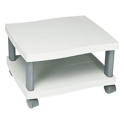 Safco Wave 2-Shelf Plastic/Poly Mobile Printer Stand with Lockable Wheels, Light Gray/Charcoal (1861GR) Carts & Stands Safco Wave 2-Shelf Plastic/Poly Mobile Printer Stand With Lockable Wheels, Light Gray/Charcoal (1861GR) -Avery shop sp43812624 s7